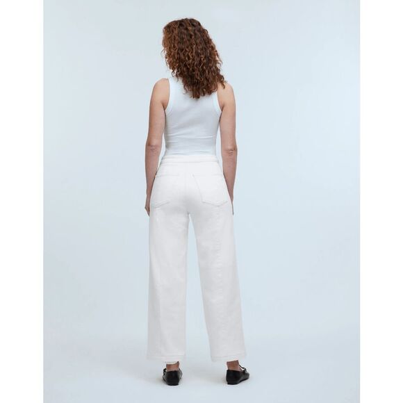 Madewell The Curvy Emmett Wide-Leg Jeans in Tile White: Welt Pocket Edition Whit - Picture 2 of 12